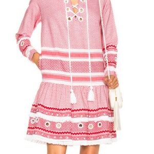 DODO BAR OR Gadielle Red/white Embellished Mini Dress. Unique. Sz Large